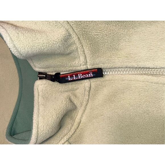 L.L. Bean woman’s large fleece lime green full zip sweater jacket - Picture 4 of 5